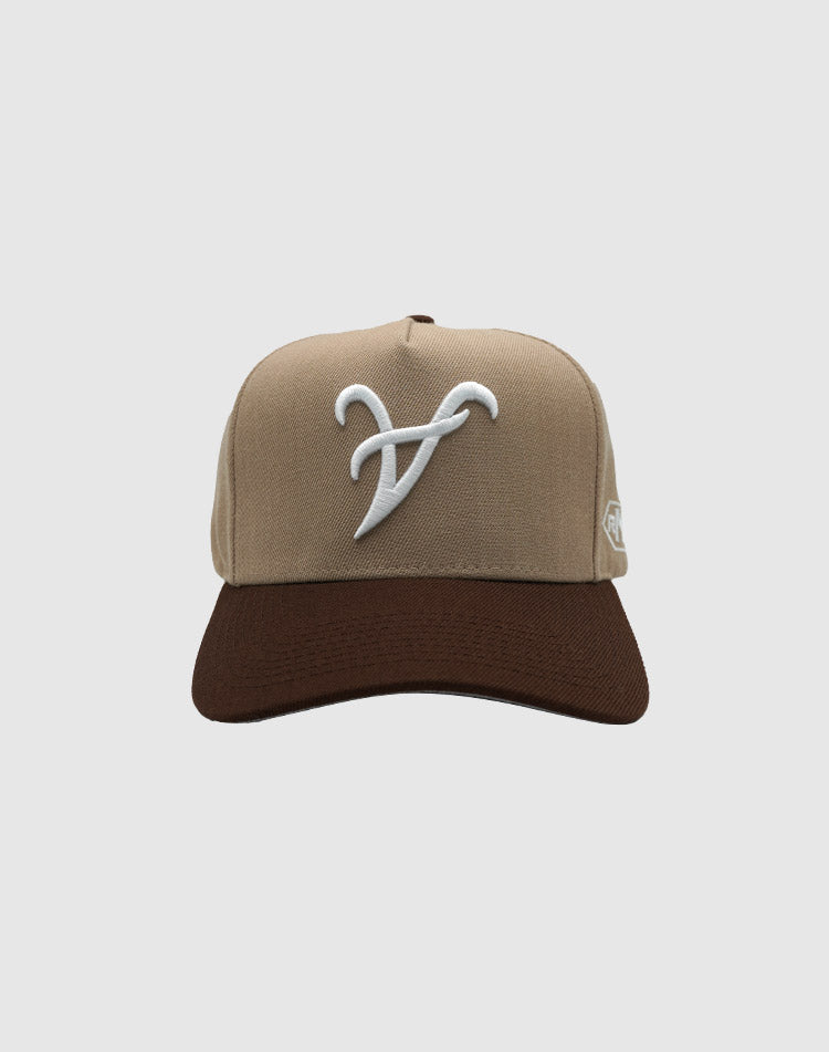 A CLASSIC UPSIDE DOWN RMZ CAP BEIGE BROWN