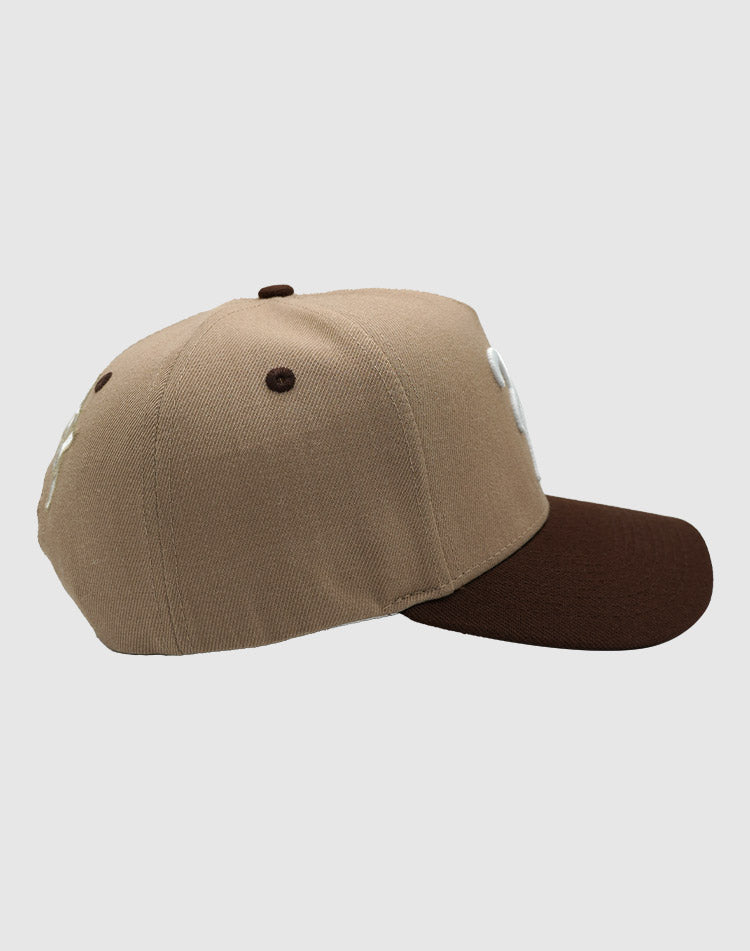 A CLASSIC UPSIDE DOWN RMZ CAP BEIGE BROWN