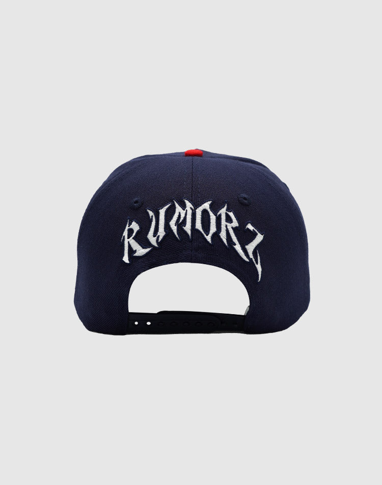 A CLASSIC UPSIDE DOWN RMZ CAP NAVY RED