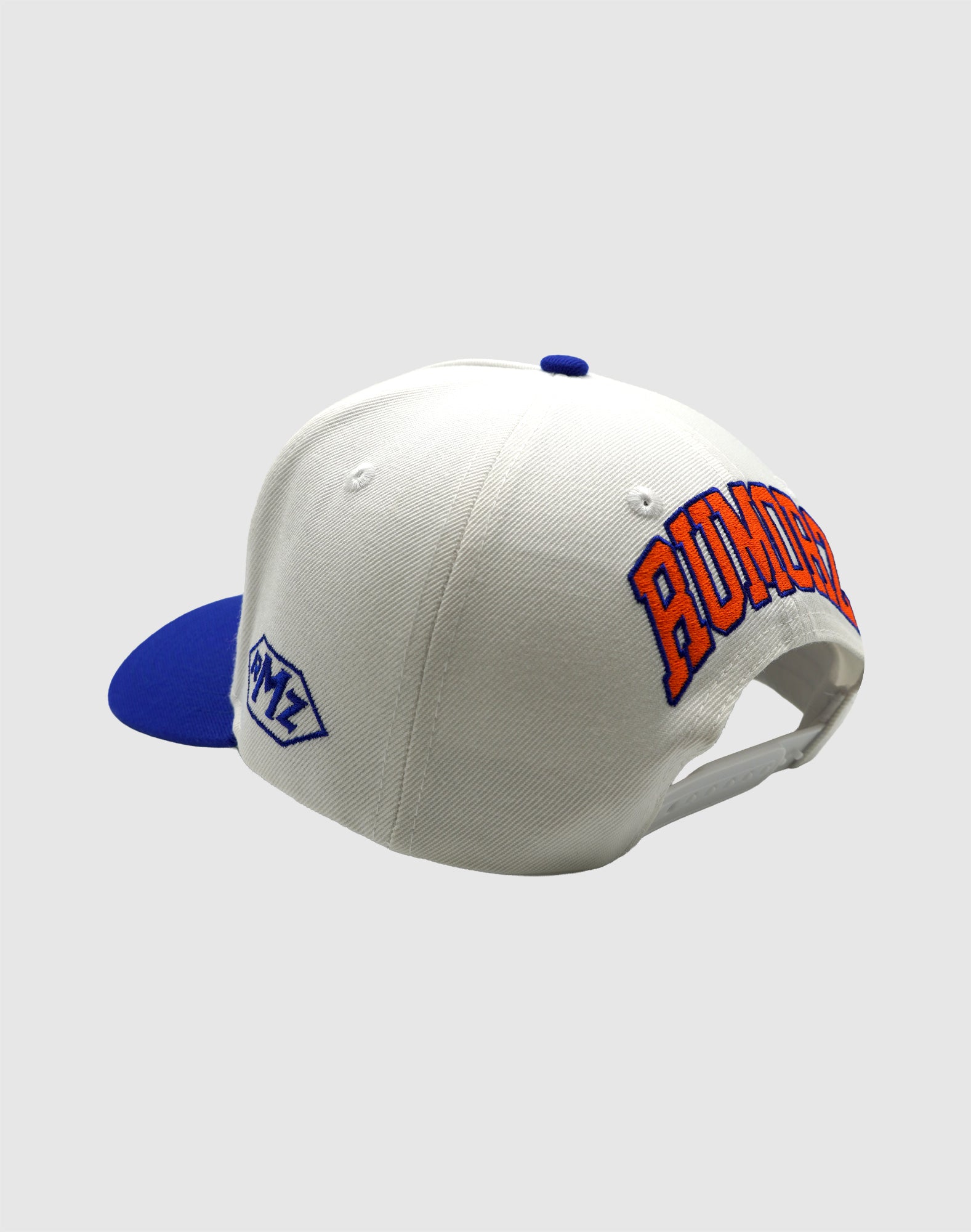 A CLASSIC UPSIDE DOWN RMZ CAP WHITE BLUE-ORANGE