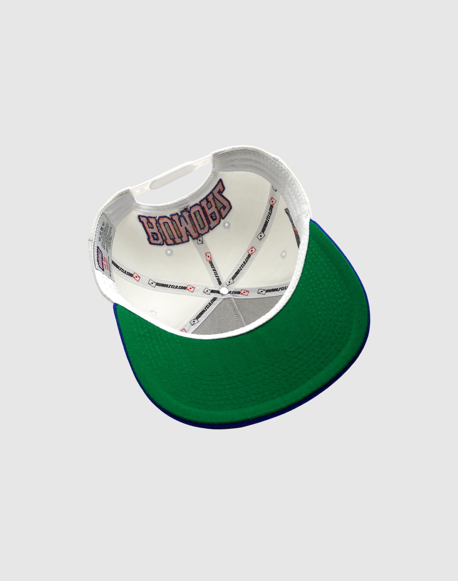 A CLASSIC UPSIDE DOWN RMZ CAP WHITE BLUE-ORANGE