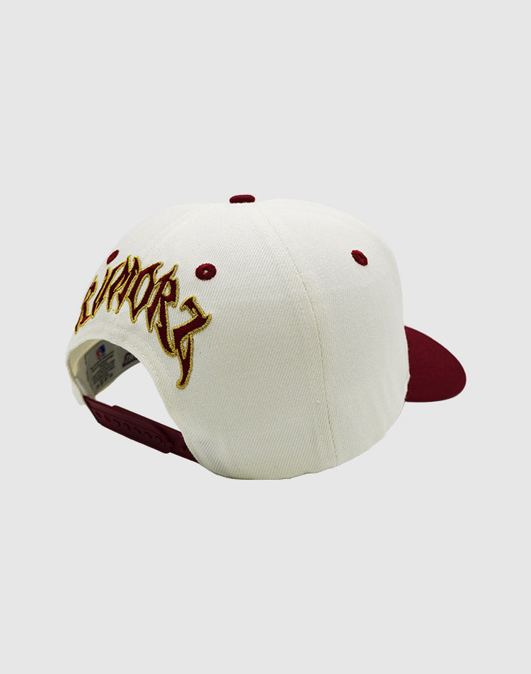 A'$ CLASSIC UPSIDE DOWN RMZ CAP CREAM BURGUNDY