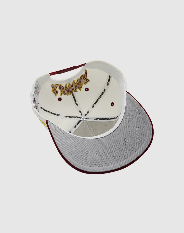 A'$ CLASSIC UPSIDE DOWN RMZ CAP CREAM BURGUNDY