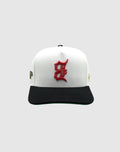 B CLASSIC UPSIDE DOWN RMZ CAP WHITE BLACK-RED