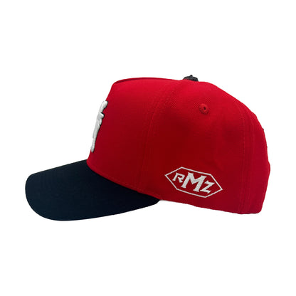 LA BONES UPSIDE DOWN RMZ CAP RED BLACK