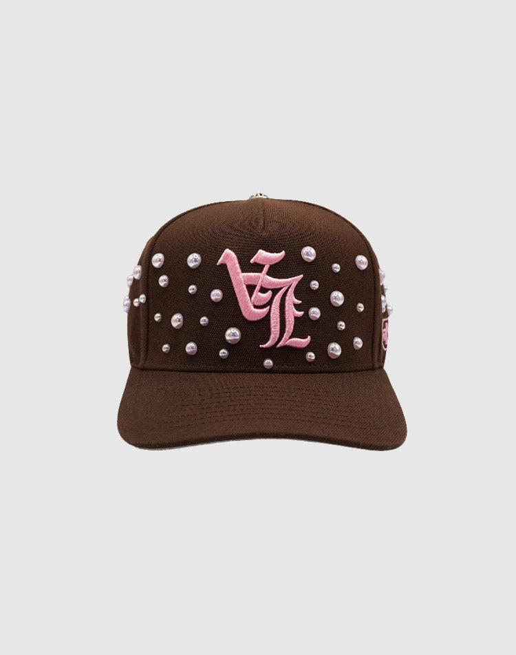 LA OG PEARL UPSIDE DOWN RMZ CAP BROWN-PINK
