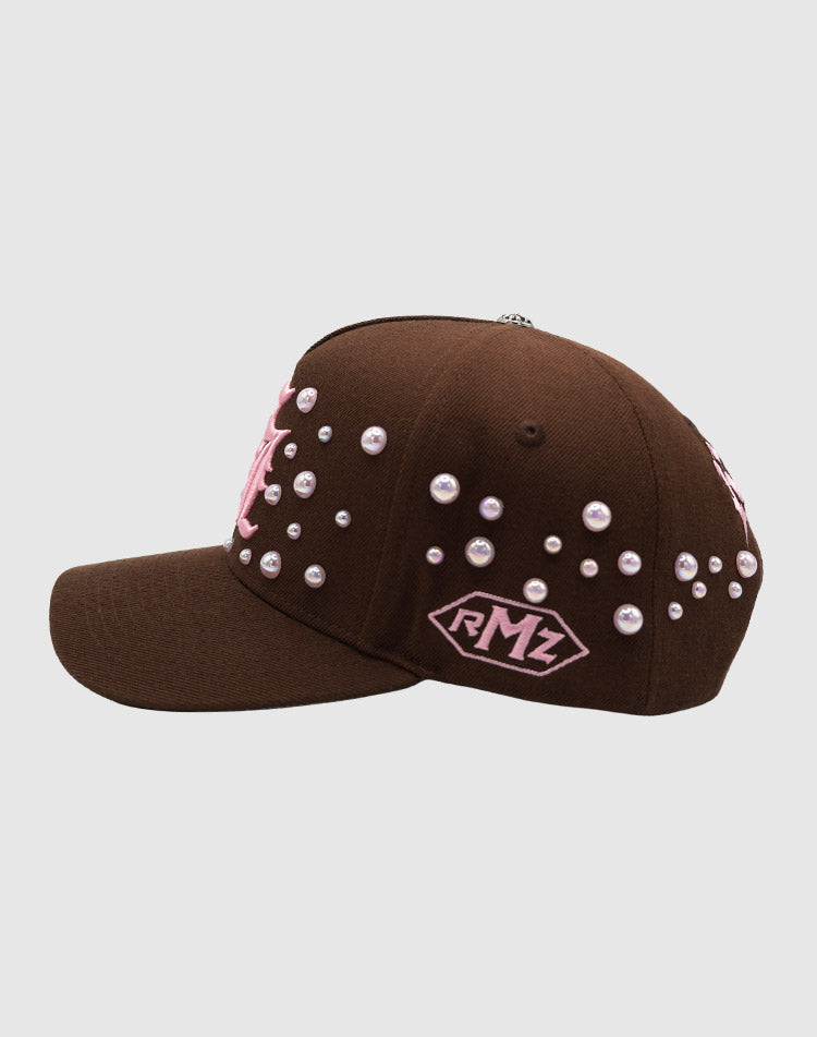 LA OG PEARL UPSIDE DOWN RMZ CAP BROWN-PINK
