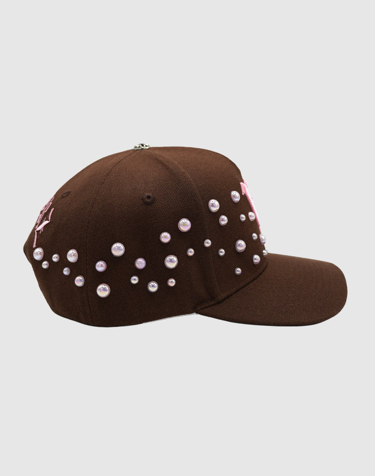 LA OG PEARL UPSIDE DOWN RMZ CAP BROWN-PINK