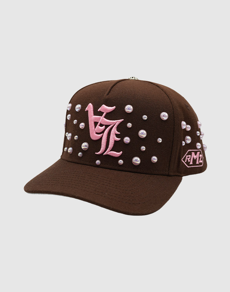 LA OG PEARL UPSIDE DOWN RMZ CAP BROWN-PINK