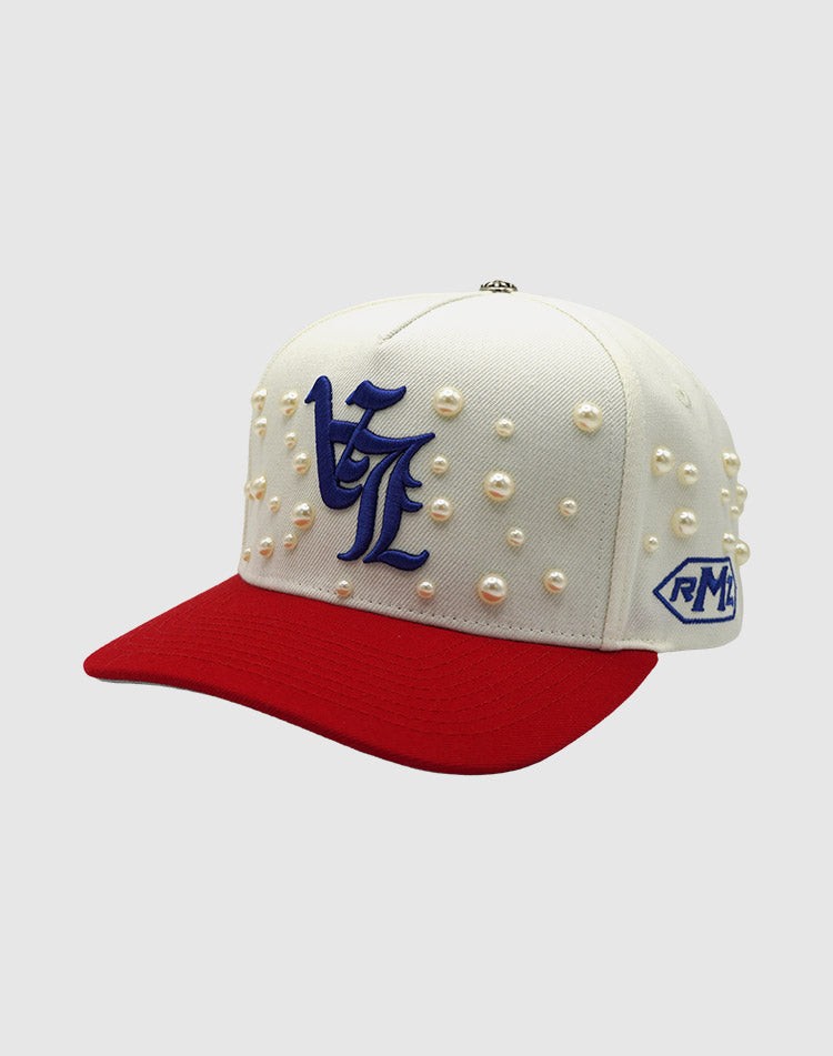 LA OG PEARL UPSIDE DOWN RMZ CAP CREAM-RED