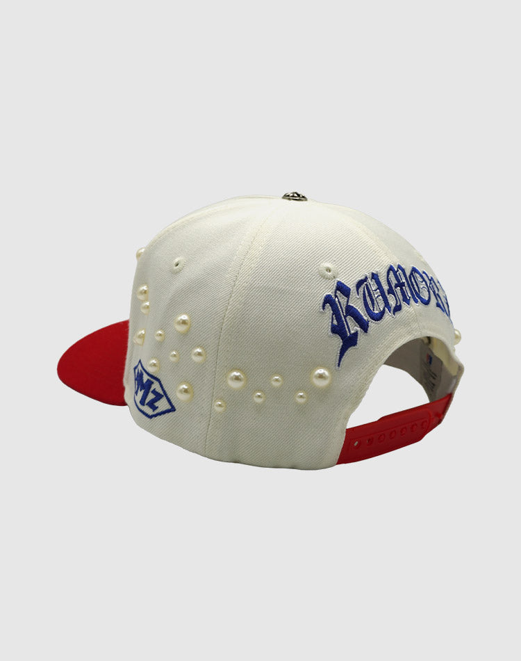LA OG PEARL UPSIDE DOWN RMZ CAP CREAM-RED