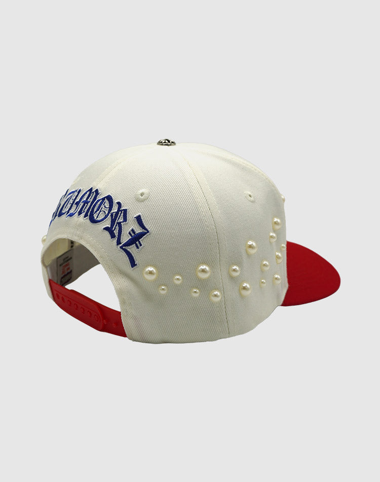 LA OG PEARL UPSIDE DOWN RMZ CAP CREAM-RED