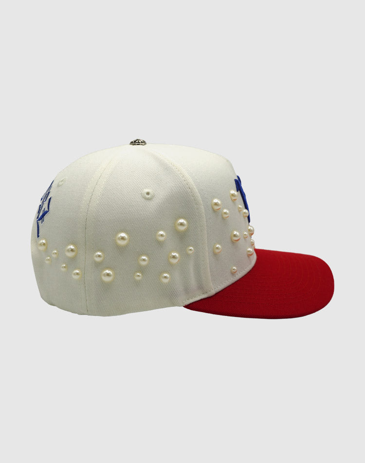 LA OG PEARL UPSIDE DOWN RMZ CAP CREAM-RED