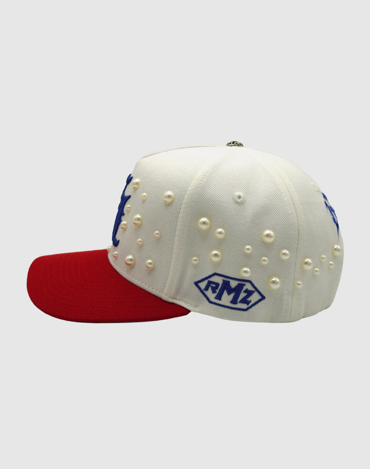LA OG PEARL UPSIDE DOWN RMZ CAP CREAM-RED