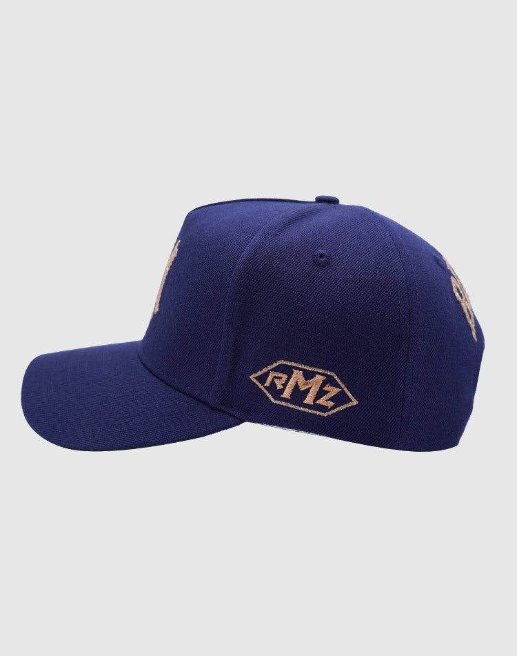 NY CHAIN ROSÉGOLD UPSIDE DOWN RMZ CAP NAVY