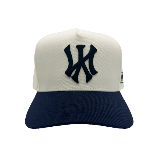 NY CLASSIC UPSIDE DOWN RMZ CAP CREAM DARK BLUE