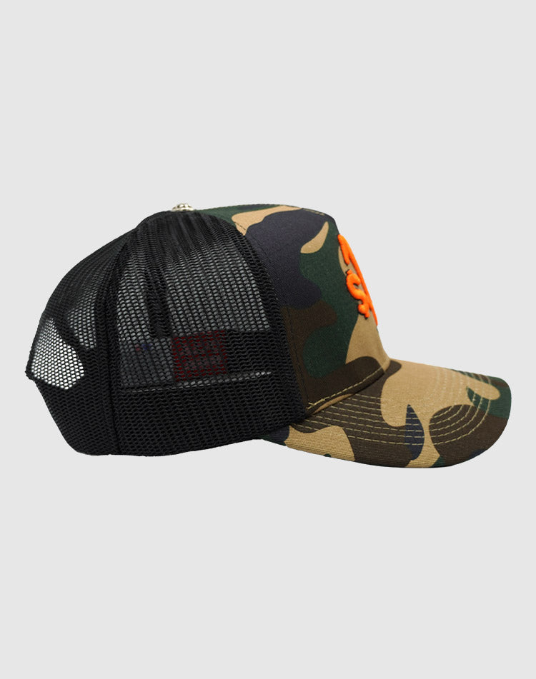 OCT X RUMORZ A'$ UPSIDE DOWN CAMO TRUCKER CAP [EXCLUSIVE DROP]