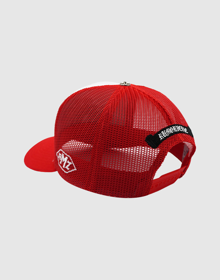LA TRIPPLE CAMO RED TRUCKER RMZ CAP