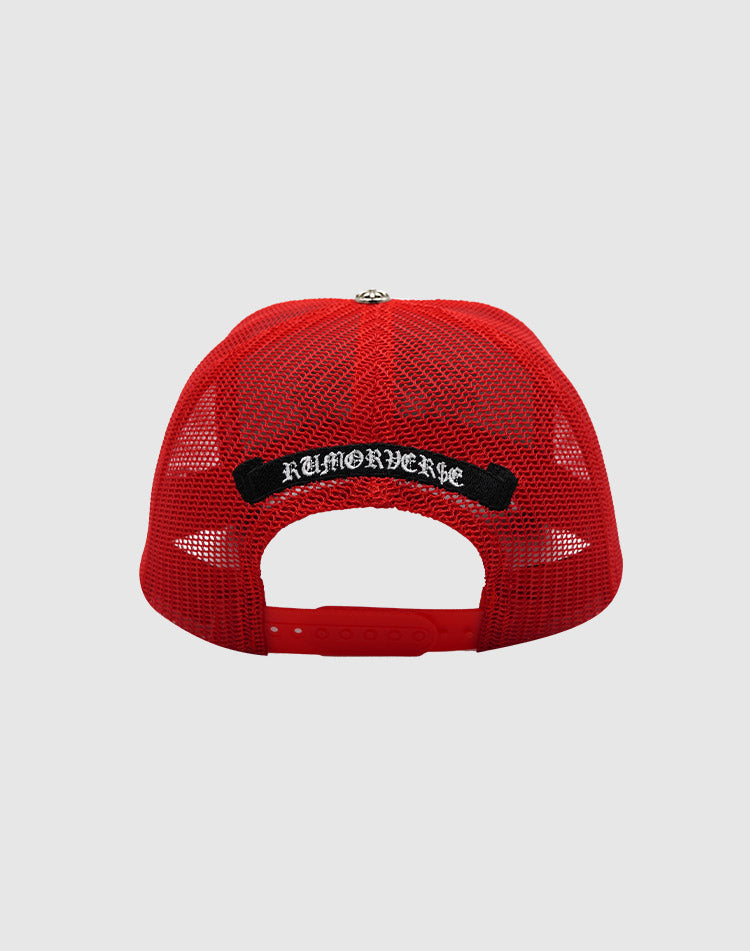 LA TRIPPLE CAMO RED TRUCKER RMZ CAP